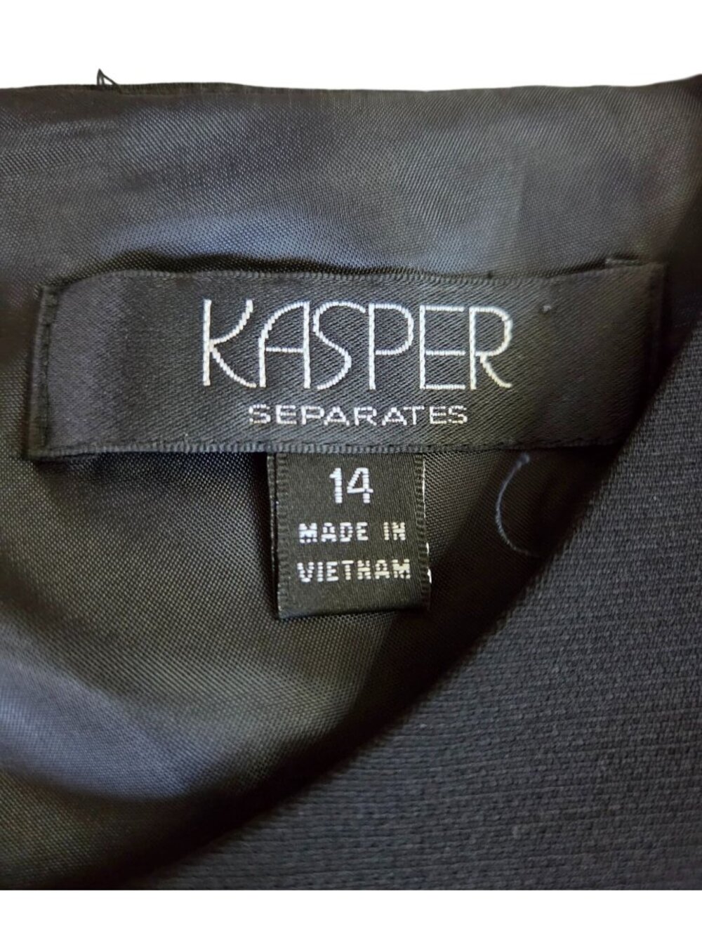 Kasper Black Sleeveless Sheath Dress Size 14 Lined Fitted Waist Back Zipper - Picture 3 of 12